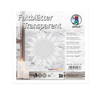 Ursus 2506100 - Hojas plegables de papel blanco transparente, aprox. 14 x 14 cm, 42 g/m², 100 hojas, para plegar figuras transparentes brillantes, de colores sólidos