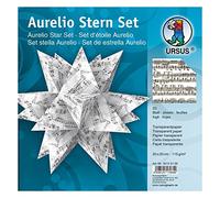 Ursus 34135100 Aurelio - Hojas Plegables (33 Hojas, Papel transpatente de 115 g/m², Aprox. 20 x 20 cm, impresión por una Cara, Ideal como decoración navideña), Color Negro