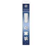 Ursus 34930000F - Tiras de papel para estrellas Fröbel, plateado/blanco, de papel de alta calidad, 80 tiras plegables en 2 diseños diferentes para 20 estrellas de papel, incluye instrucciones de