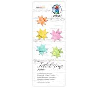 Ursus 3494 00 99 - Fröbel stars "Pastel", 130 g/m² de papel de dibujo de arcilla, 100 tiras plegables, tamaño 1 x 50 cm, Ø 4,3 cm, 5 colores, con instrucciones de manualidades, papel para plegar