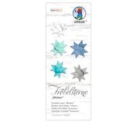 Ursus 3498 00 99 - Estrellas Froebel "Invierno", 130 g/m² de papel de dibujo de arcilla, 100 tiras plegables, tamaño 1 x 50 cm, Ø 4,3 cm, 5 colores, papel de manualidades para plegar