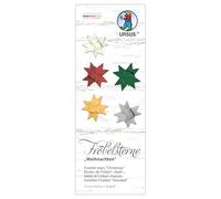 Ursus 3512 00 99 - Fröbel stars "Christmas", 130 g/m² de papel de dibujo de arcilla, 80 tiras plegables, tamaño 1 x 50 cm, Ø 4,3 cm, 5 colores, papel de manualidades para plegar