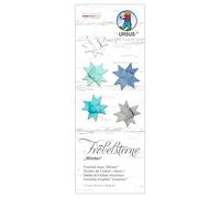 Ursus 3513 00 99 - Estrellas Froebel "Invierno", 130 g/m² de papel de dibujo de arcilla, 80 tiras plegables, tamaño 1 x 50 cm, Ø 4,3 cm, 5 colores, con instrucciones, papel de manualidades para plegar