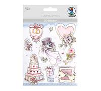 Ursus 3D Pegatinas de Boda Compuesto de Varios Niveles Autoadhesivas para Decorar Tarjetas de felicitación, Scrapbooking y para Otras Manualidades, Multicolor, One Size