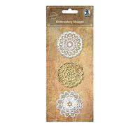 URSUS 40630001 Embroidery Shapes - Adornos de punta en diseño vintage, diámetro de 3 unidades, en diferentes formas, multicolor, 5 - 8 cm