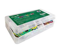 Ursus 43100099 - Lote de 100 imanes con forma de letras, en caja de plástico, varios diseños y tamaños de 1,5-4,4 cm, con letras mayúsculas y pequeñas, multicolor