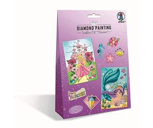 Ursus 43510002 - Juego creativo de pintura de diamante Princess, kit de manualidades para niños para crear imágenes, colgantes y pegatinas con diamantes