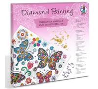 Ursus 43520009F - Diamond Painting Mandala Set 9, kit de manualidades con lienzo y piedras en tonos rojos, amarillos y azules