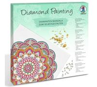 Ursus 43520011F - Diamond Painting Mandala Set 11, kit de manualidades con lienzo y piedras en tonos rojos, amarillos y verdes