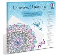 Ursus 43520012F - Diamond Painting Mandala Set 12, set de manualidades con lienzo y piedras en tonos morados, verdes y azules