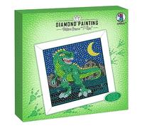 Ursus 43530001F - Cuadro para Pintar con Diamantes, T-Rex, Juego con Diamantes acrílicos, recogedor, Bandeja y Pegamento de Cera, Incluye Instrucciones para Manualidades
