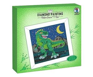Ursus 43530001F-Cuadro para Pintar, T-Rex, Juego con Diamantes, recogedor, Bandeja y Pegamento de Cera, Incluye Instrucciones para Manualidades, Acrílico, Multicolor, One Size
