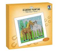Ursus 43530002F-Cuadro para Pintar, Caballos, Juego con Diamantes, recogedor, Bandeja y Pegamento de Cera, Incluye Instrucciones para Manualidades, Acrílico Piedra, Multicolor, One Size
