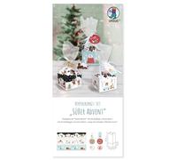 Ursus 51290000F - Juego de embalaje "Dulce Adviento", 6 cajas de regalo en varios diseños, incl. bolsa de celofán y etiqueta, para galletas, bizcochos de Navidad, stollen navideño