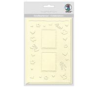 Ursus 55760008 - Set de tarjetas de felicitación Celebration Baby 2, 5 tarjetas con sobres, color crema, aprox. 12,5 x 18 cm, para diseño de tarjeta individual