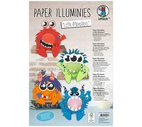 Ursus 57340001F Paper Illuminies Little Monsters Creative Set for Children to DIY 4 Monstermic Mini Lights with Pre-Cut Parts and Instructions (English Language not )