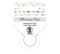 Ursus 58850008F - Cinta Adhesiva Decorativa (4 Rollos), diseño de Peces, Multicolor