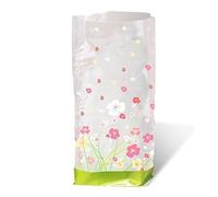 Ursus 5920000 - Bolsa de Regalo con diseño de Flores, 10 Unidades, de Papel de Aluminio de Grado alimenticio, Aprox. 14,5 x 23,5 cm, Transparente, Impresa, Ideal para pequeñas sorpresas