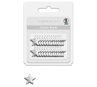 Ursus 74040018 - Brads clásicos, estrellas, plata, 26 piezas de aluminio, clips con motivo