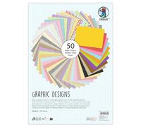 Ursus 7810003 - Cartulina fotográfica, Diseños gráficos, 50 Hojas, Aprox. 23 x 33 cm, 300 g/m², Impresas por ambas Caras con 7 Motivos Diferentes y 11 Colores, para Manualidades versátiles