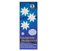 URSUS-80 Hojas de Estrellas Transparentes para Ventana, Color Blanco, 6 x 16 cm (Buntpapierfabrik Ludwig Bähr GmbH & Co. KG 15600001)