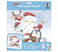 Ursus 8420021 - Cuadro de mosaico de goma con purpurina, diseño de trineo de Papá Noel (25 x 25 cm, con soporte)
