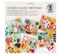 Ursus 8800002F - Craft set fieltro imágenes Amigos del bosque, juego de tarjetas con motivos, piezas troqueladas de fieltro y ojos saltones, incl. instrucciones paso a paso