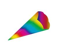 Ursus 9740099F - Conos escolares 3D lisos, arco iris, piezas en bruto de cartón ondulado 3D de 260 g/m², 5 piezas, altura aprox. 41 cm, diámetro aprox. 15 cm, para hacer un cono escolar DIY