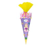 URSUS 9870013 - Juego de manualidades (6 bolsas escolares rectangulares de cartón ondulado 3D, 2 rollos de papel crepé, cinta de raso y piezas troqueladas, todas las piezas precortadas, altura 68 cm, diámetro 20 cm), color morado