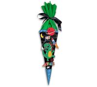 Ursus 989 00 05 - Kit de Manualidades Easy Line Mini Cono Escolar Space Dino, Negro, 6 Caras, cartón Ondulado 3D precortado, 41 cm, diámetro Aprox. 15 cm, para Hacer un Cono de azúcar