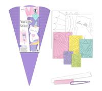 Ursus 9910001 - Juego para hacer un cono escolar "Kittycorn", de cartón ondulado 3D de 260 g/m², juego para hacer un cono escolar, 6 caras, altura aprox. 68 cm, diámetro 20 cm