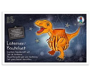 URSUS Craft Set T-Rex, Cover Base, Transparent 115 g/m², 25 Paper Strips, Lantern Carry Handle, Various Punched Parts and Accessories, Colourful, One Size