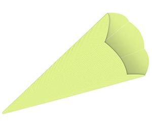 Ursus- Cucurucho Escolar 3D con Forma Hexagonal, Altura 68 cm. Diámetro: Aprox. 20 cm, 5 Unidades de Color Verde Manzana (Buntpapierfabrik Ludwig Bähr GmbH & Co. KG 9840050)