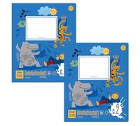 Ursus Formati C.2 Quart Creative Notebook 20 hojas en blanco + papel 100% reciclado rayado, paquete de 2 unidades de rayas combinadas para aprendizaje creativo