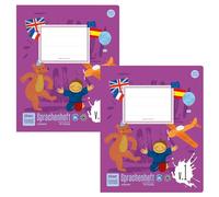 Ursus Formati - Cuaderno de idiomas V.1 Quart 20 hojas a rayas con combinación de imagen y vocabulario, 2 unidades, 100% papel reciclado