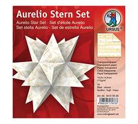 Ursus-Hojas de Papel Transparente Aurelio con diseño de Estrella, 14,8 x 14,8 cm, Color Notas Oro, (Buntpapierfabrik Ludwig Bähr GmbH & Co. KG 34125500)