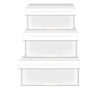 Ursus-Juego de 3 Cajas de Regalo cuadradas de Color Blanco, de cartón Laminado, para Personalizar, Ideal para Momentos de Sorpresa, (Buntpapierfabrik Ludwig Bähr GmbH & Co.KG 17760099F)