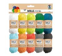 Ursus Lana intensa 100% algodón, 10 ovillos de 10 g, 29 m, 10 colores, para tejer y hacer ganchillo y pequeños proyectos de manualidades, algodón, talla única