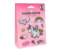 Ursus Pegatinas de pintura unicornio 2 hojas de 6 x 10 cm con diferentes diseños de piedras de diamante, recogedores, cera y cuenco, colorido, 15 x 10 cm