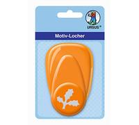 URSUS Perforadora de plástico Mediana, Hoja Ilex, Aprox. 25,4 mm, fácil manejo Gracias a la función de Palanca y práctico Dispositivo de Recogida, Naranja
