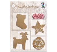 Ursus- Vacaciones 41300001F-Etiquetas de Regalo, Navidad 1, 20 Unidades, Incl. cordón de 3 m, 4 Motivos, Etiquetas de cartón Kraft para Decorar y etiquetar, Multicolor (Ludwig Bähr 41300001F)