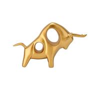 URSXODAWQ Exquisita Escultura Abstracta de Toro, Estatua Dorada de Toro de Combate, Adorno de Res en Resina con Bordes Lisos y Redondeados para decoración del hogar y la Oficina y