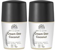 Urtekram Desodorante Natural Crema Coco - 50 ml - Con Aceite de Coco Orgánico y Ácido Hialurónico - Cosmética Natural Certificada - Vegano y Suave con la Piel (Paquete de 2)