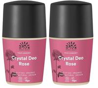 Urtekram Desodorante Natural Cristal Rosa - 50 ml - Con Sales Minerales - Aroma Fresco a Rosa - Sin Alcohol ni Aluminio - Cosmética Natural Certificada - Vegano (Paquete de 2)