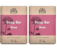 Urtekram Jabón sólido rosa - 100 g - Jabón corporal natural con aceite de rosa orgánico - 99,9% ingredientes naturales - Sin aceite de palma - Para todos los tipos de piel - Limpieza suave - Vegano