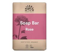 Urtekram Jabón sólido rosa - 100 g - Jabón corporal natural con aceite de rosa orgánico - 99,9% ingredientes naturales - Sin aceite de palma - Para todos los tipos de piel - Limpieza suave - Vegano