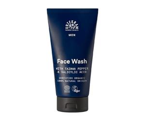 Urtekram - Men's Gel Limpiador Facial Hidratante Para Hombres, Pimienta Tazman y Ácido Salicílico, Elimina Eficazmente las Impurezas, Para Lavado Diario,150 ml. Origen Vegano, Orgánico y Natural