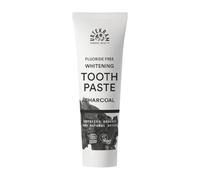 Urtekram Pasta de Dientes con Carbón Activo - 75 ml - Natural y Sin Flúor - Blanqueamiento Suave con Aloe Vera y Mirra - Vegana y Ecológica - Aliento Fresco