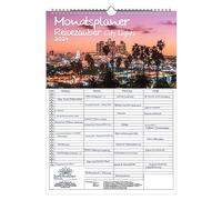Urtezauber City Lights - Planificador de pared con 4 columnas, A3, calendario para 2024, ciudades nocturnas Seelenzauber