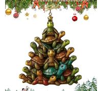 Urtlé Christmas Ornameñt - Decoración de Tortuga Marina Colgante de acrílico | de árbol de Vacaciones en Forma 2D | Ideal para Puertas, chimeneas, Paredes, decoración de jardín, planificadores